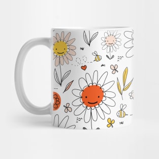 Spring Doodle Flowers Mug